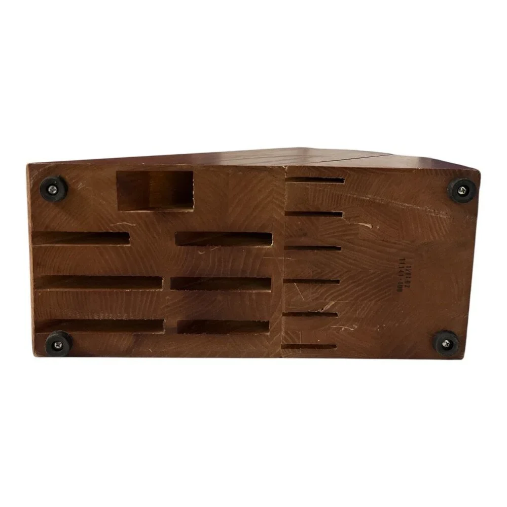 Henckels Self-Sharpening Wooden Knife Block with Stainless Steel Top